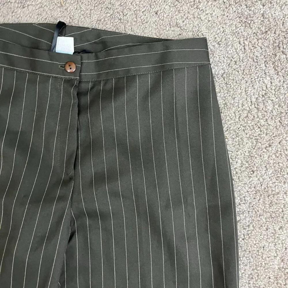 American Vintage Dark Green Pinstripe Trousers - Picture 3 of 8